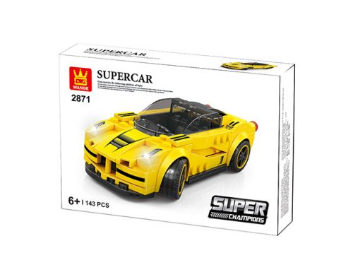 WANGE® 2871 | lego-kompatibilis építőjáték | 143 db építőkocka | Supercar sárga sportkocsi