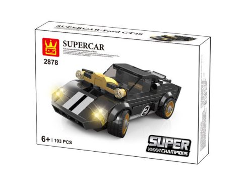 WANGE® 2878 | lego-kompatibilis építőjáték | 193 db építőkocka | Supercar fekete gyorsasági autó