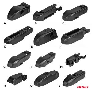 AMiO MultiConnect lapos ablaktörlő – 750 mm (30″), 12 adapter