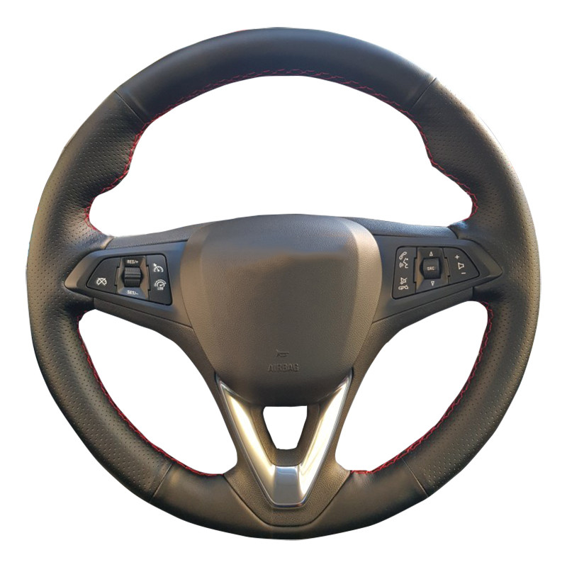 Opel Astra K, Corsa E bőr kormányvédő – méretpontos, varrható kivitel fekete